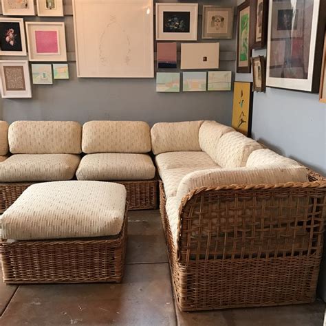 You can also choose from genuine leather, fabric. Vintage Rattan Sectional Sofa Set | Chairish