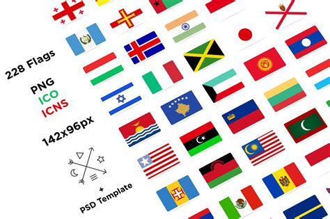 228 Flat Flags Icons Creative Market