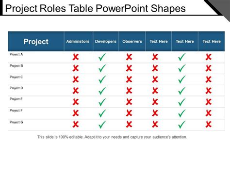 Project Roles Table Powerpoint Shapes Presentation Graphics Presentation PowerPoint Example