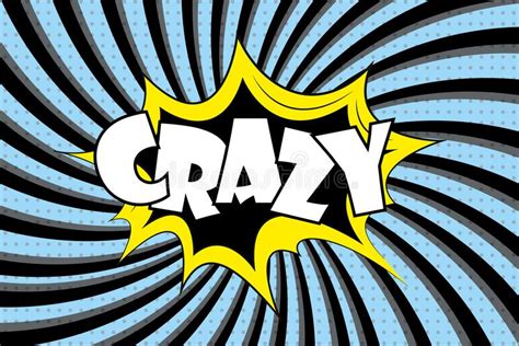 Crazy Text In Retro Comic Style Stock Vector Illustration Of Crazy