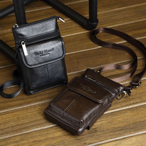 New High Quality Genuine Leather Cell Mobile Phone Case Small Messenger