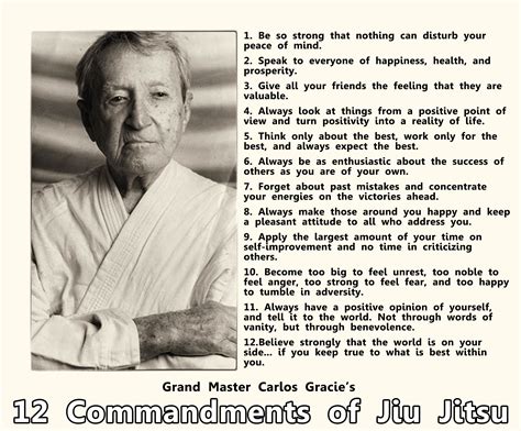 Grand Master Carlos Gracie Srs 12 Commandments Of Jiu Jitsu Rmma