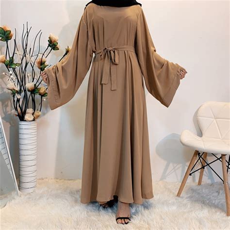 Casual Flowy Abaya For Eid 2021 Long Maxi Dress With Sleeves Etsy