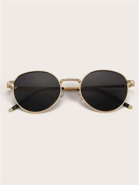 Round Metal Frame Sunglasses With Case Shein Usa Festival Sunglasses