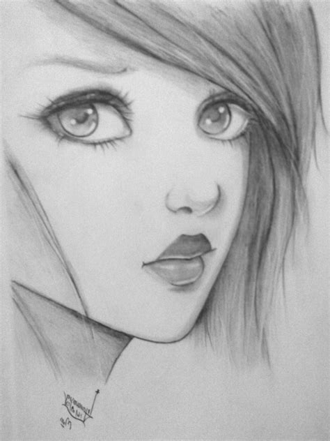 Sketch Of A Sad Girl At Explore Collection Of