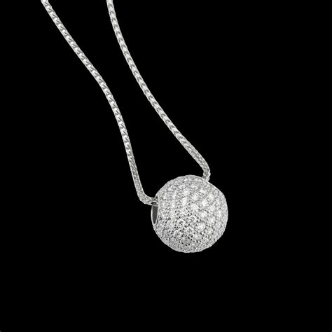 From John Atencio Essence Pave Diamond Ball Pendant Necklace With 1