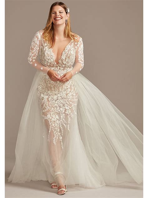Convertible straps petite bodysuit wedding dress. David's Bridal Plus Size Wedding Dresses Are No Longer ...
