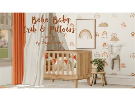 Boho Baby Crib And Pillow Recolors The Sims 4 Download Simsdomination