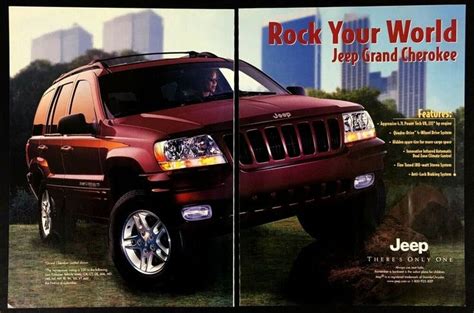 2000 Jeep Cherokee Limited Red Vintage Color Photo Print Ad Jeep