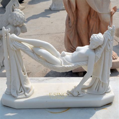 White Stone Carving Famous Design Lying Sexy Nude Woman Marble Statue