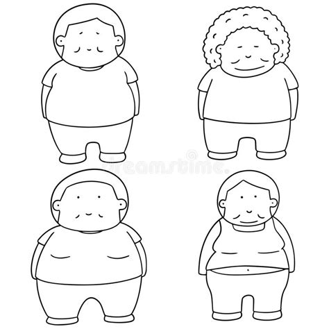 Vector Set Of Fat People Stock Vector Illustration Of Adult 117487399