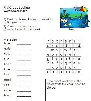 This animals crossword puzzle covers names of few reptiles. First Grade Spelling Puzzles & Worksheets