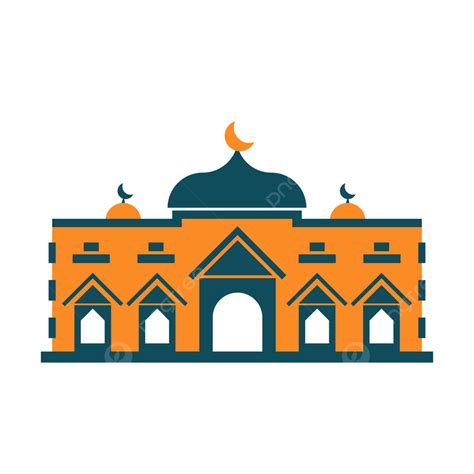 Mosques Clipart Vector Slamic Mosque With Moon Vector Material Mosque