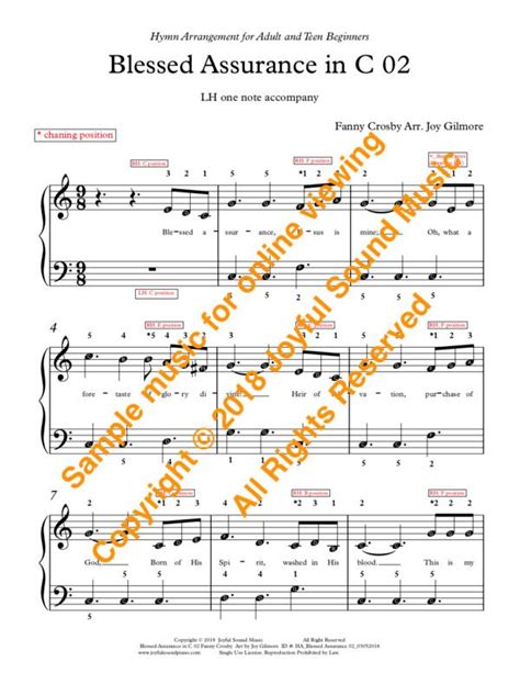 Blessed Assurance Hymn Arrangements Piano Lessons Online