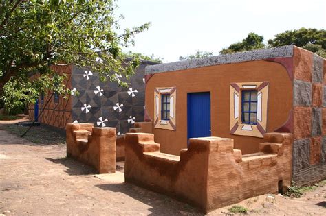 Traditional Basotho House With Decorated Walls Decoratio Flickr