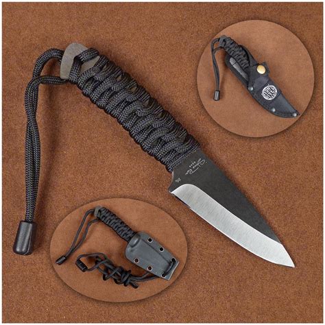 Stone River Gear Black Ceramic Neck Knife With Kydex Sheath And Bonus