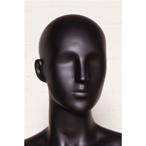 Female Mannequin Semi Abstract Face Black Finish