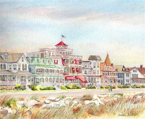Cape May Promenade Cape May New Jersey Painting By Pamela Parsons