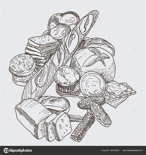 Dibujo A Mano Juego De Panaderías Fotografía De Stock © Dgusieva