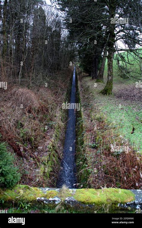 Long Irrigation Ditch S In A Rural Setting Stock Photo Alamy
