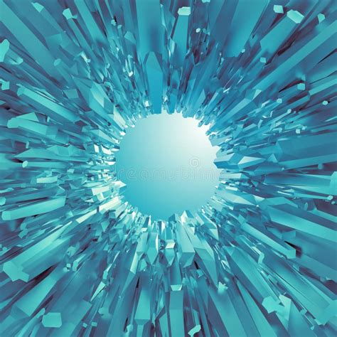 Background With 3d Arctic Blue Crystal Shapes Stock Illustration