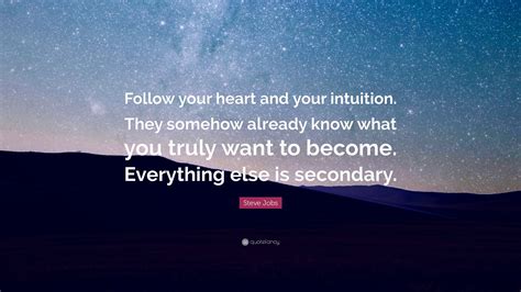 Steve Jobs Quote “follow Your Heart And Your Intuition They Somehow