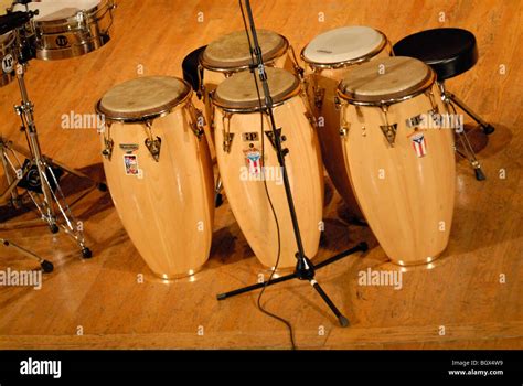 A Set Of Conga Drums Set Up On A Stage Stock Photo 27619461 Alamy