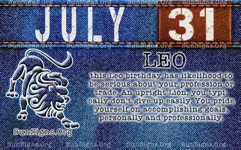 July 31 Zodiac Horoscope Birthday Personality Sunsignsorg