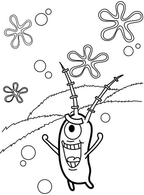 Plankton In Bikini Bottom Coloring Page NetArt Disney Coloring Pages
