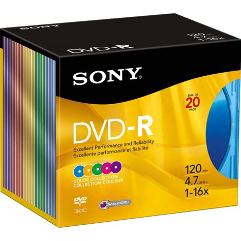 Sony 20dmr47rx4 Dvd R Recordable Disc Box Of 20 20dmr47rx4 Bandh