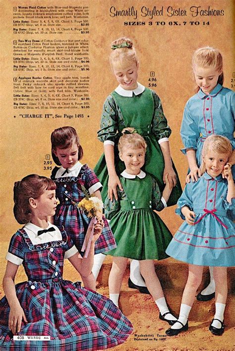 Girls Fashion 1961 Vintage Kids Clothes Vintage Childrens Clothing
