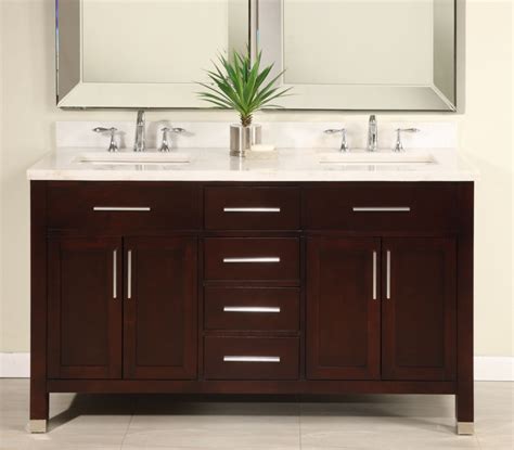 60 Inch Double Sink Modern Dark Cherry Bathroom Vanity With Choice Of