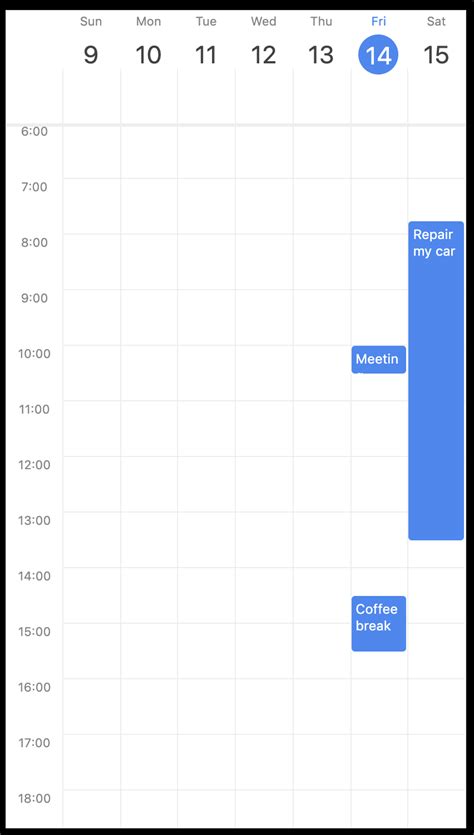 React Native Schedule Calendar