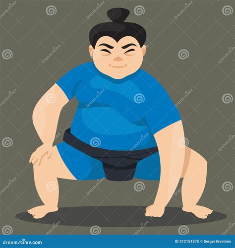 Female Sumo Wrestler In Attacking Position Stock Vector Illustration Of Sport Weight 212151875