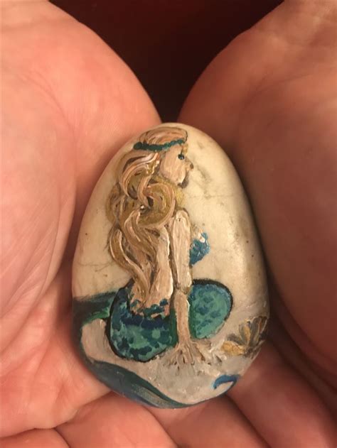 Mermaid Rock Painted Rocks Stone Painting Rock
