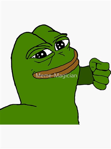 Punching Pepe Sticker By Meme Magician Redbubble