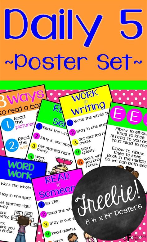 Daily 5 Poster Set Freebie Daily 5 Daily 5 Posters Teaching Elementary