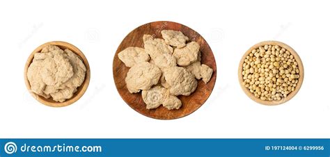 Raw Dehydrated Soy Meat Or Soya Chunks Isolated Stock Photo Image Of
