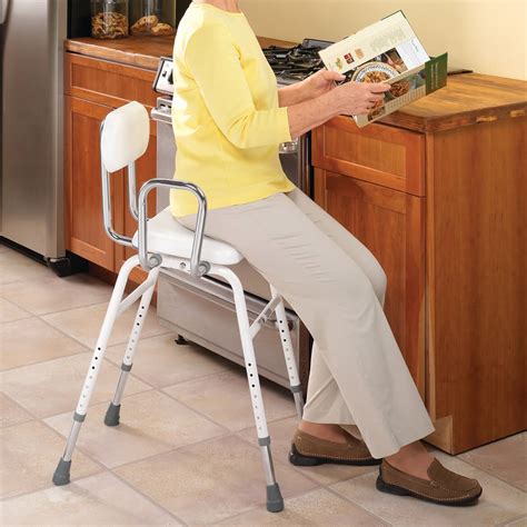 Adjustable Kitchen Stool For Elderly Or Disabled