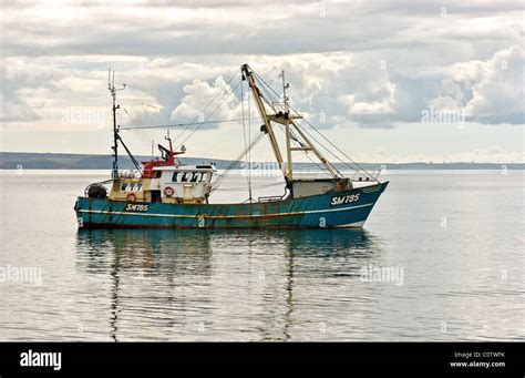 A Beam Trawler Fishing Vessel Off Newlyn In Cornwall England Uk Stock