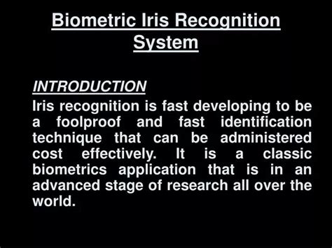 Ppt Biometric Iris Recognition System Powerpoint Presentation Free