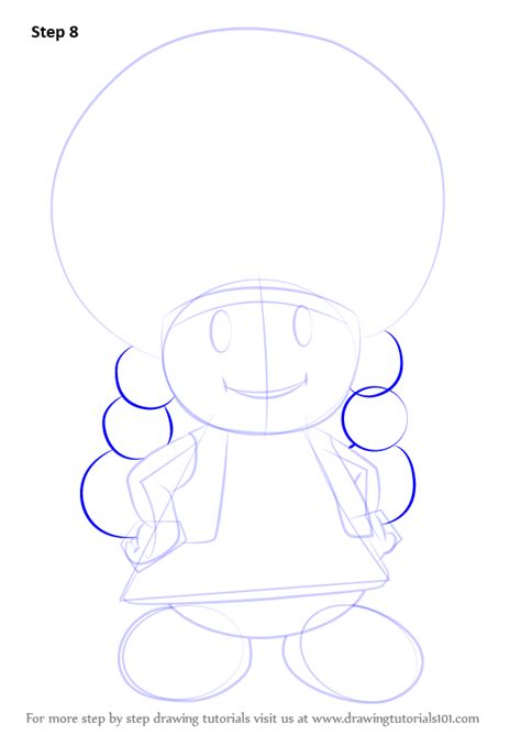 Step by Step How to Draw Toadette from Super Mario : DrawingTutorials101.com