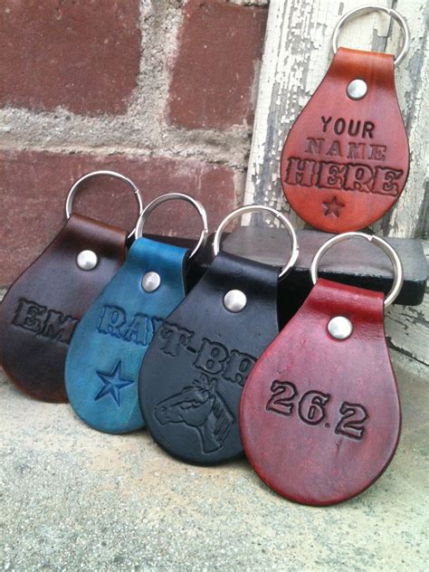 Personalized Handmade Leather Keychains Leather Keychains Leather