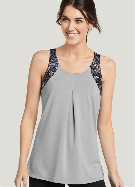 The Jockey® 2 In 1 Layered Crossback Tank Features A Lightweight Mesh Tank With A Built In