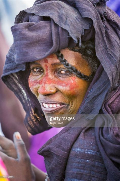 Stock Photo Niger Agadez Dabous Tuareg Woman With Painted Patterns