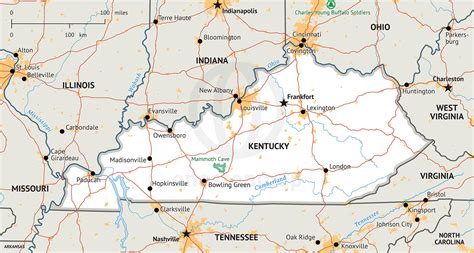 Vector Map Of Kentucky Political One Stop Map