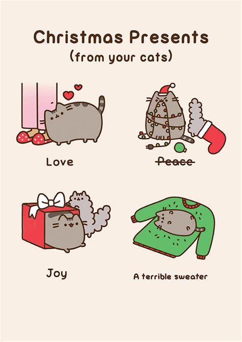 Pusheen Christmas Card Christmas Presents From Your Cat