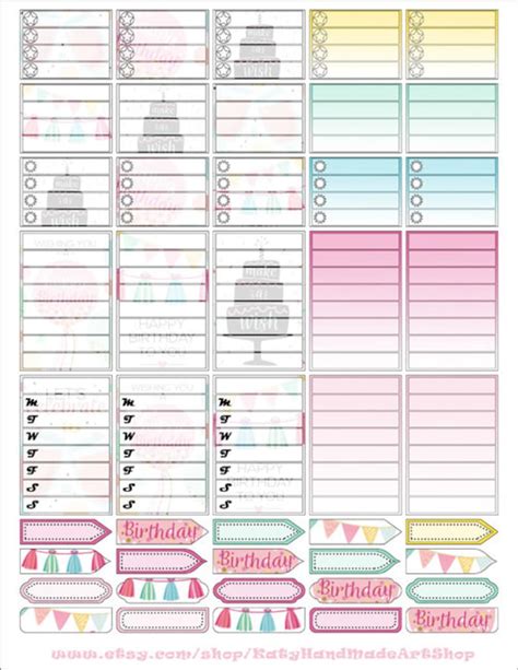 Printable Mambi Happy Planner Weekly Classic Stickers Bitday Etsy