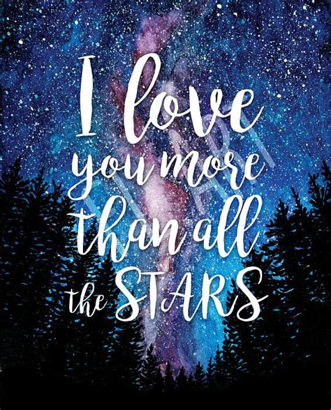 I Love You More Than All The Stars Nursery Art Print Love Love You