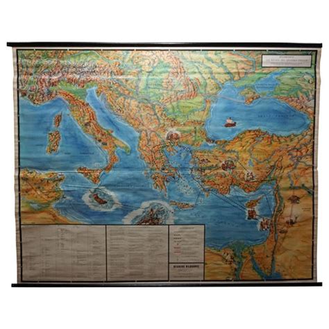 Americas States Vintage Rollable Map Mural Wall Chart Poster Ph